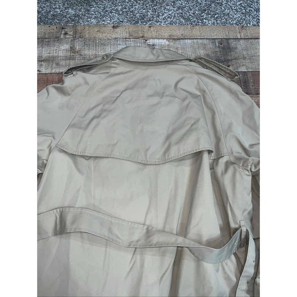Vintage Ralph Lauren Trench Coat Park Men's Large Beige Belted Pockets HK - Picture 12 of 12